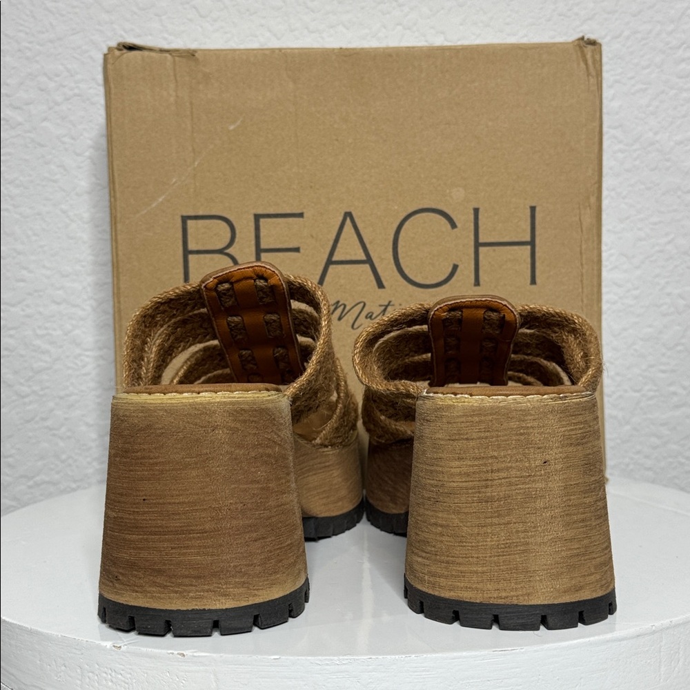NIB BEACH BY MATISSE DAZE COGNAC BRAIDED JUTE PLATFORM SANDALS BOHO SIZE 10 - Picture 9 of 14